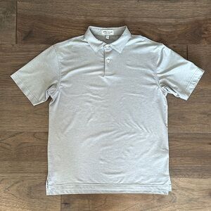 Peter Millar Youth Performance Jersey Polo, Light Gray Logo Golf Shirt